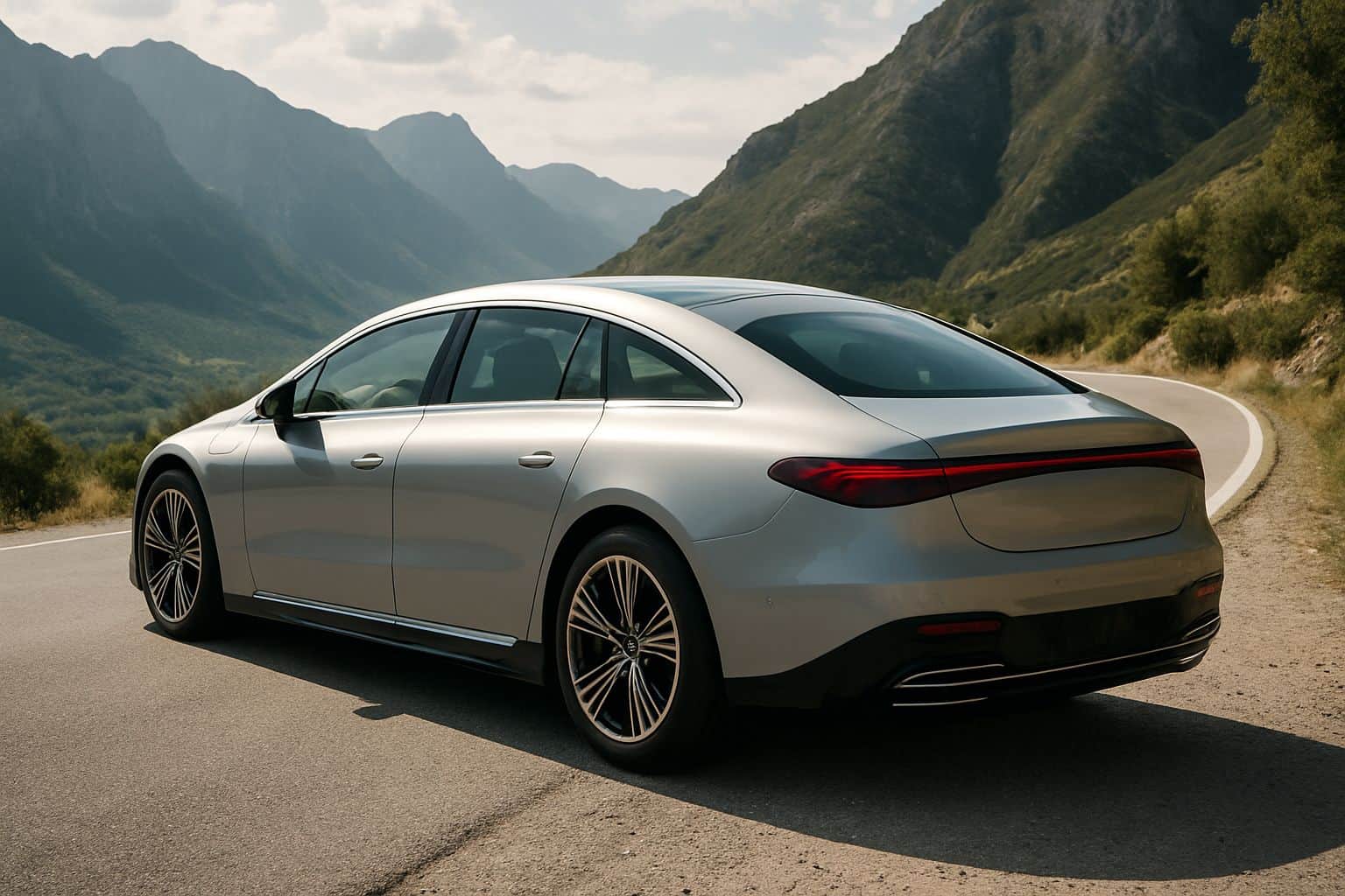 Finance Mercedes-Benz EQS - mercedes benz eqs saloon 2021 onwards rear angle